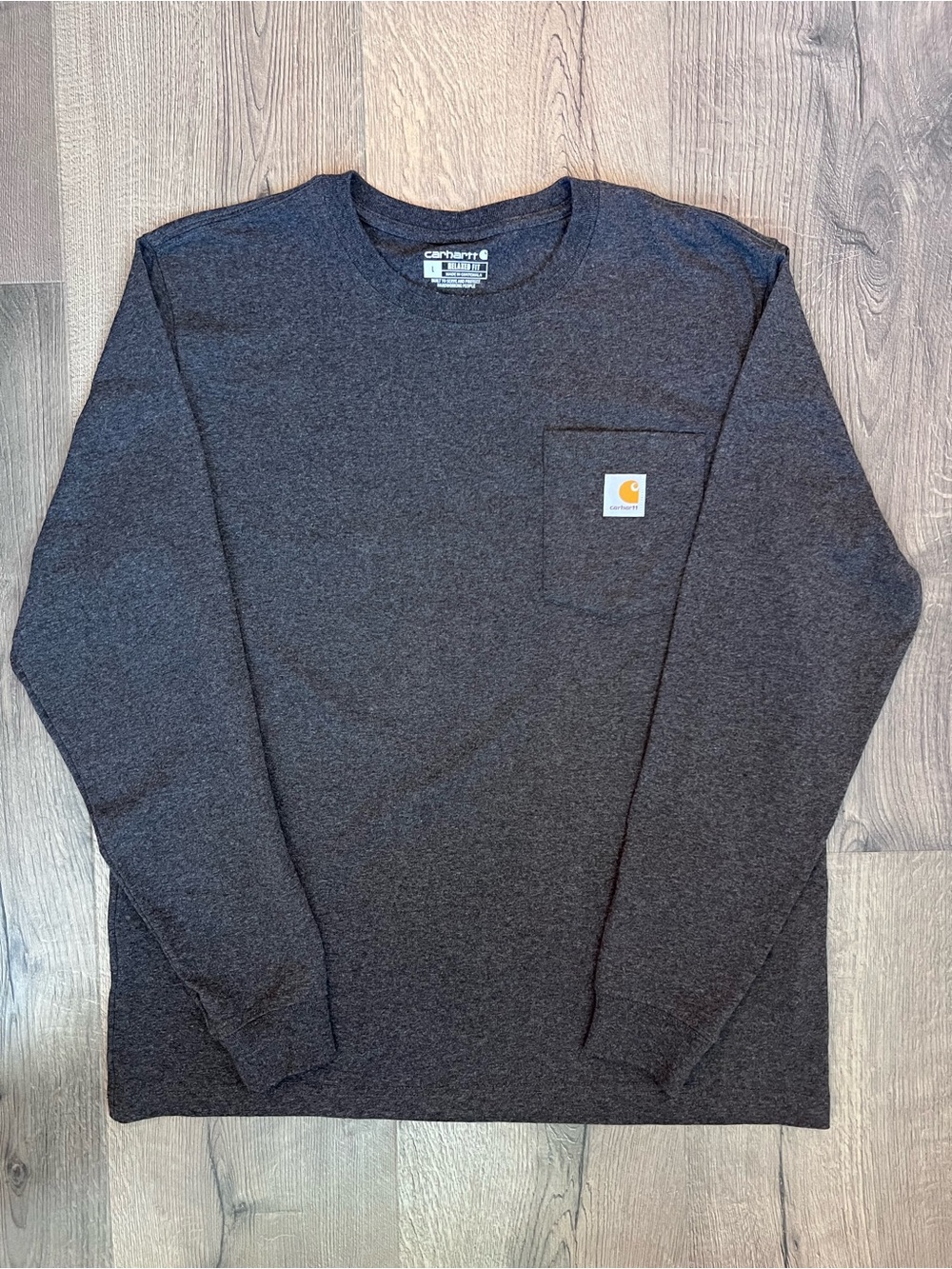 Carhartt Charcoal Heather Long Sleeve Pocket Tee